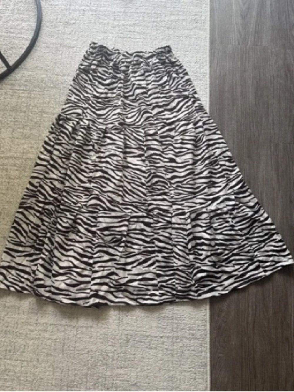 Zara Zebra-Print Maxi Skirt - Black & White